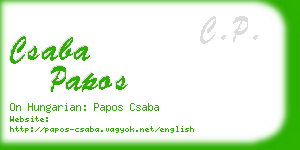 csaba papos business card